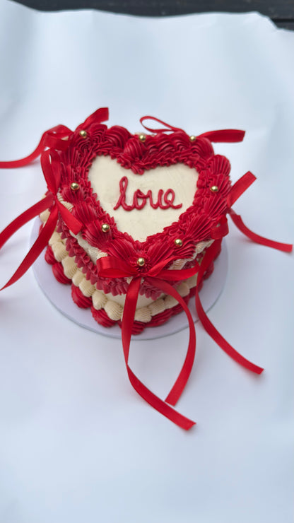 Valentines heart shaped cake