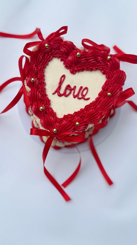 Valentines heart shaped cake