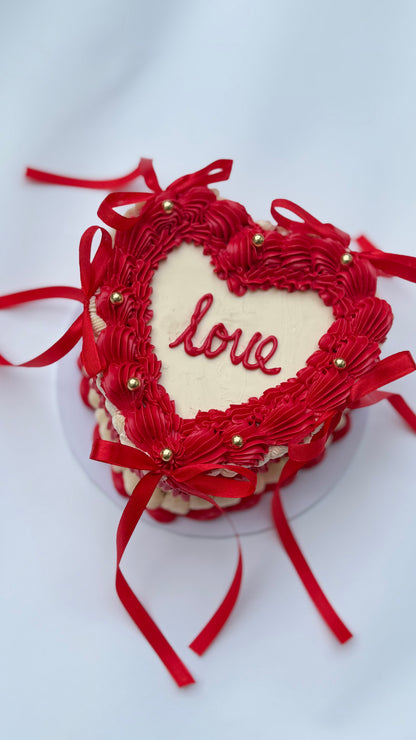 Valentines heart shaped cake